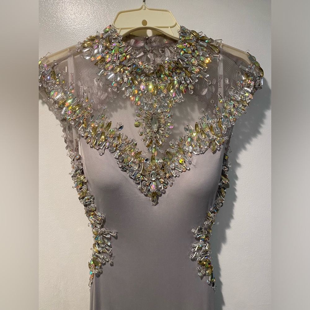 Tony Bowls Rhinestone Neck Prom Dress